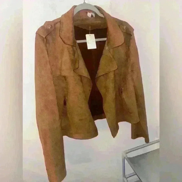 Est. 1946 faux suede brown jacket size large women’s nwt - Picture 1 of 4